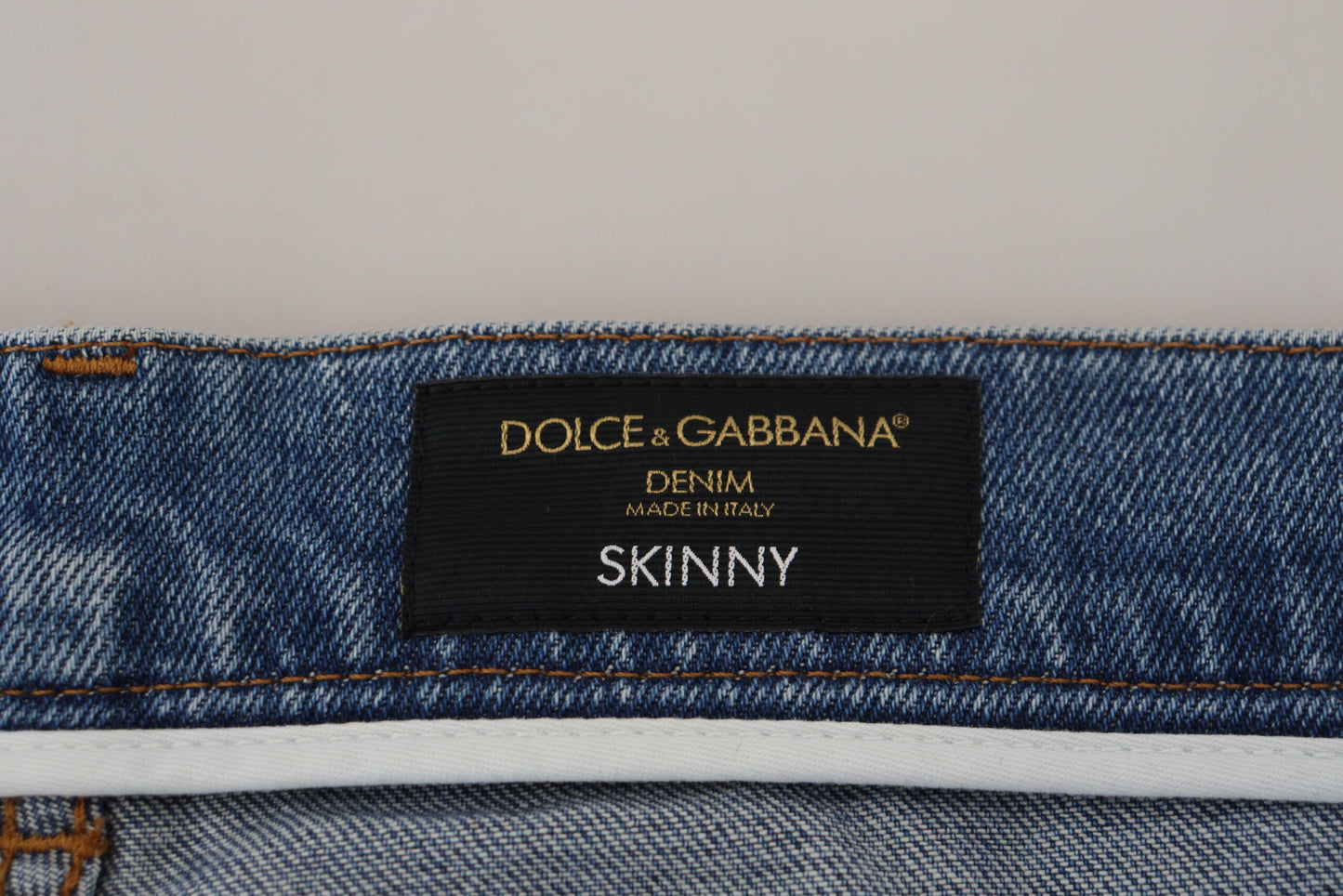 Dolce & Gabbana Blue Washed Skinny Cotton Denim Jeans by Dolce & Gabbana