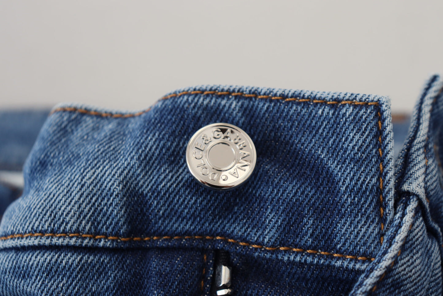 Dolce & Gabbana Blue Washed Skinny Cotton Denim Jeans by Dolce & Gabbana