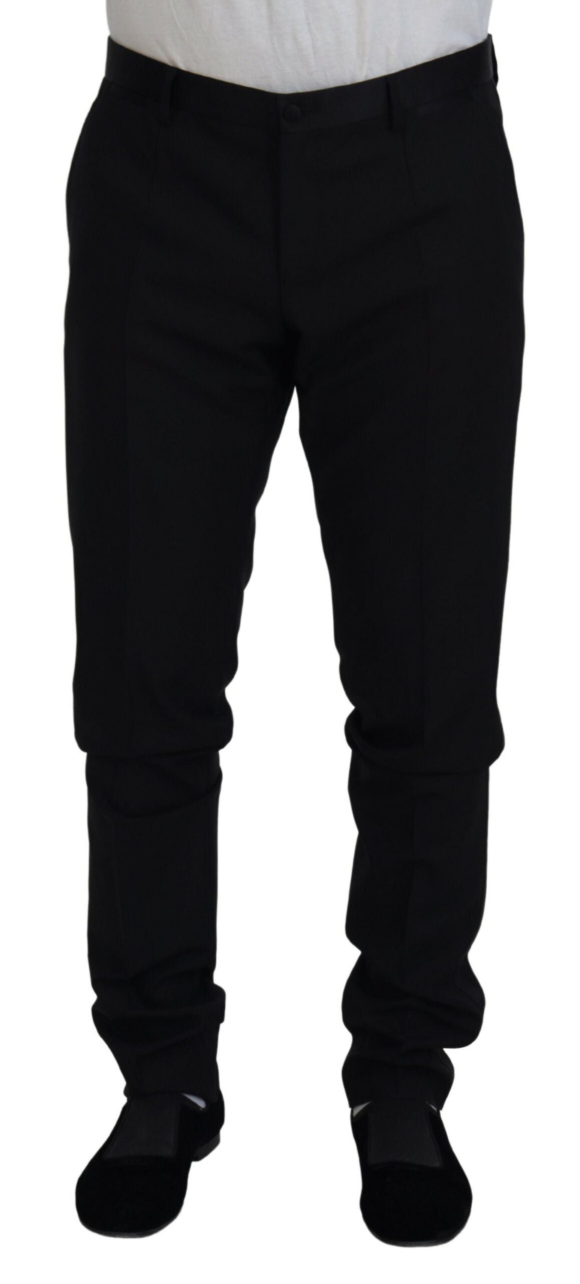 Dolce & Gabbana Black Wool Chino Dress Formal Pants by Dolce & Gabbana
