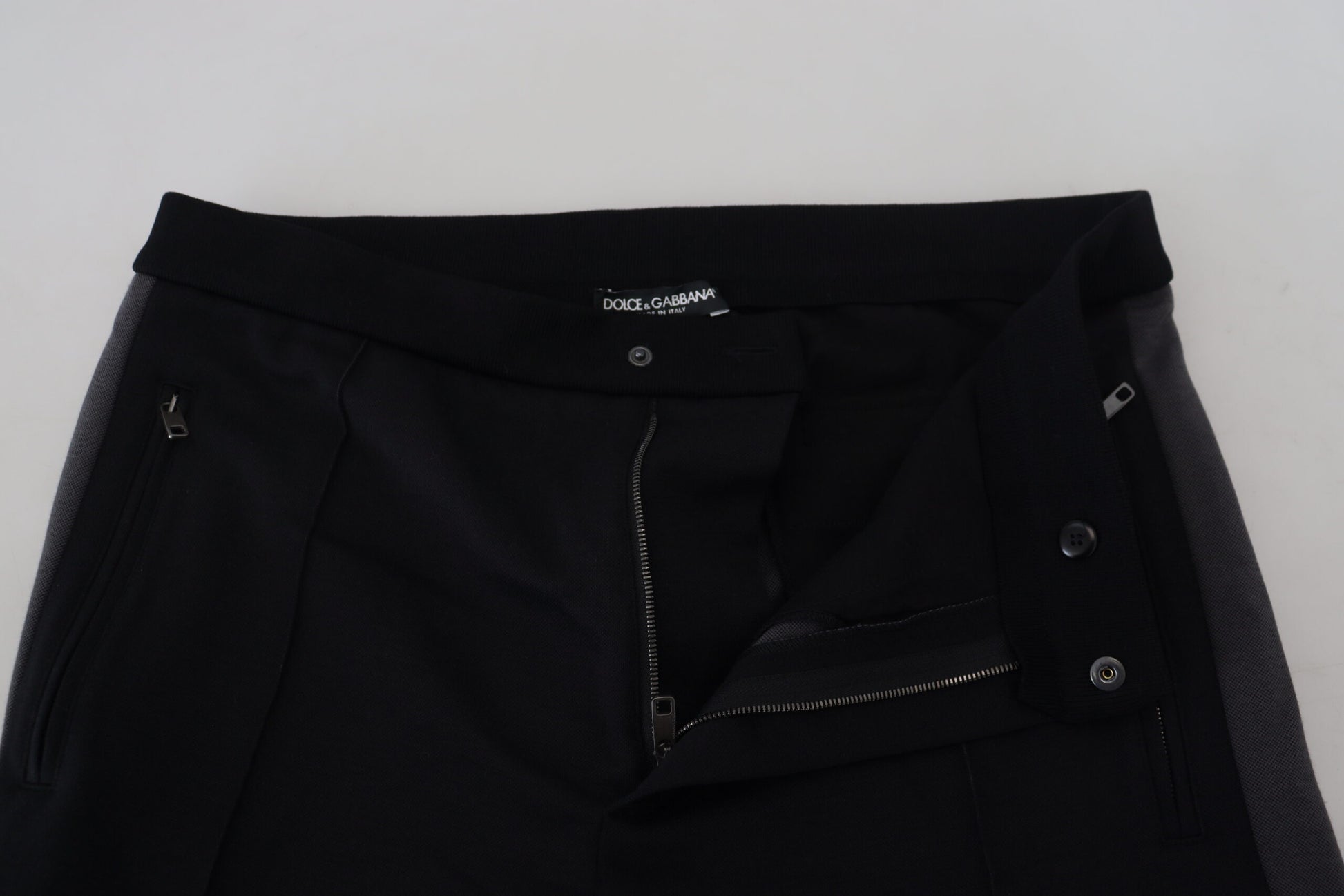 Dolce & Gabbana Black Wool Horseshoe Jogger Pants by Dolce & Gabbana
