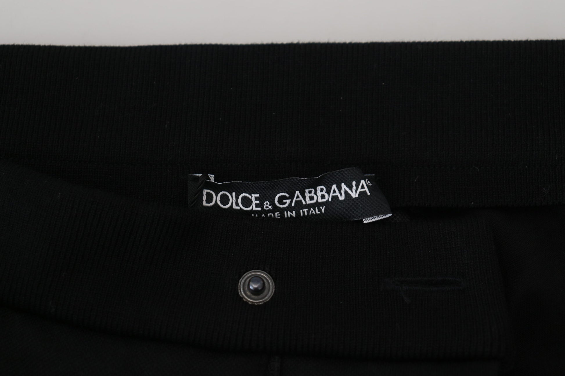 Dolce & Gabbana Black Wool Horseshoe Jogger Pants by Dolce & Gabbana