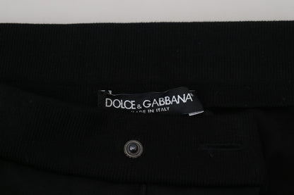Dolce & Gabbana Black Wool Horseshoe Jogger Pants by Dolce & Gabbana
