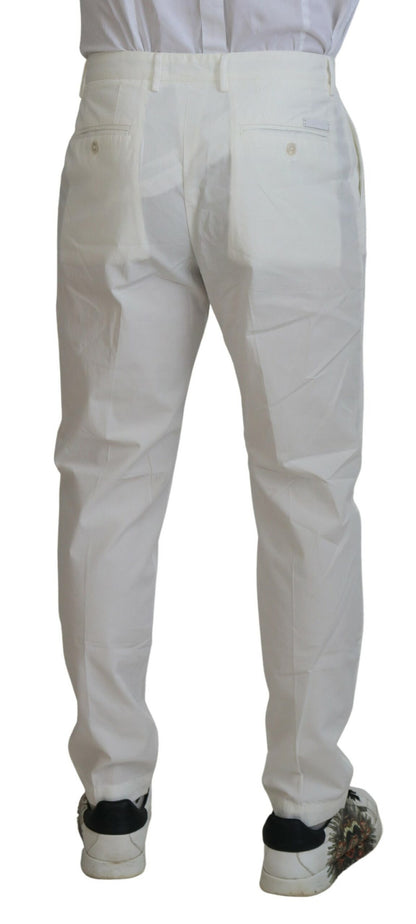 Dolce & Gabbana White Cotton Skinny Chino Pants by Dolce & Gabbana