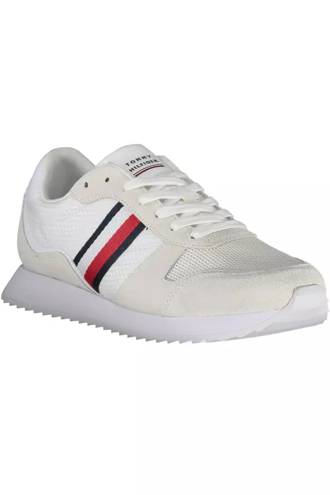Tommy Hilfiger Eco-Conscious White Sneakers With Logo Accent by Tommy Hilfiger