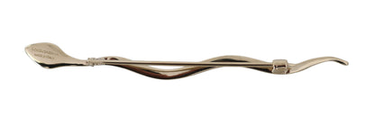 Dolce &amp; Gabbana Silver Brass Crystal Spilla Serpente Brooch Pin