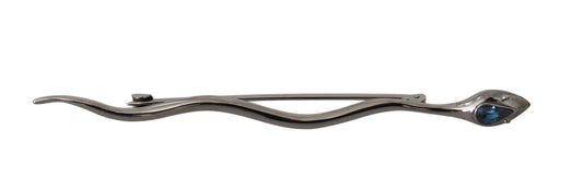 Dolce &amp; Gabbana Silver Brass Crystal Spilla Serpente Brooch Pin