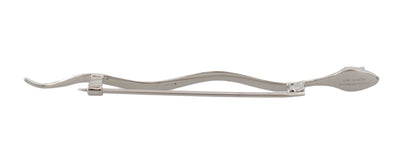Dolce &amp; Gabbana Silver Brass Crystal Spilla Serpente Mens Brooch Pin