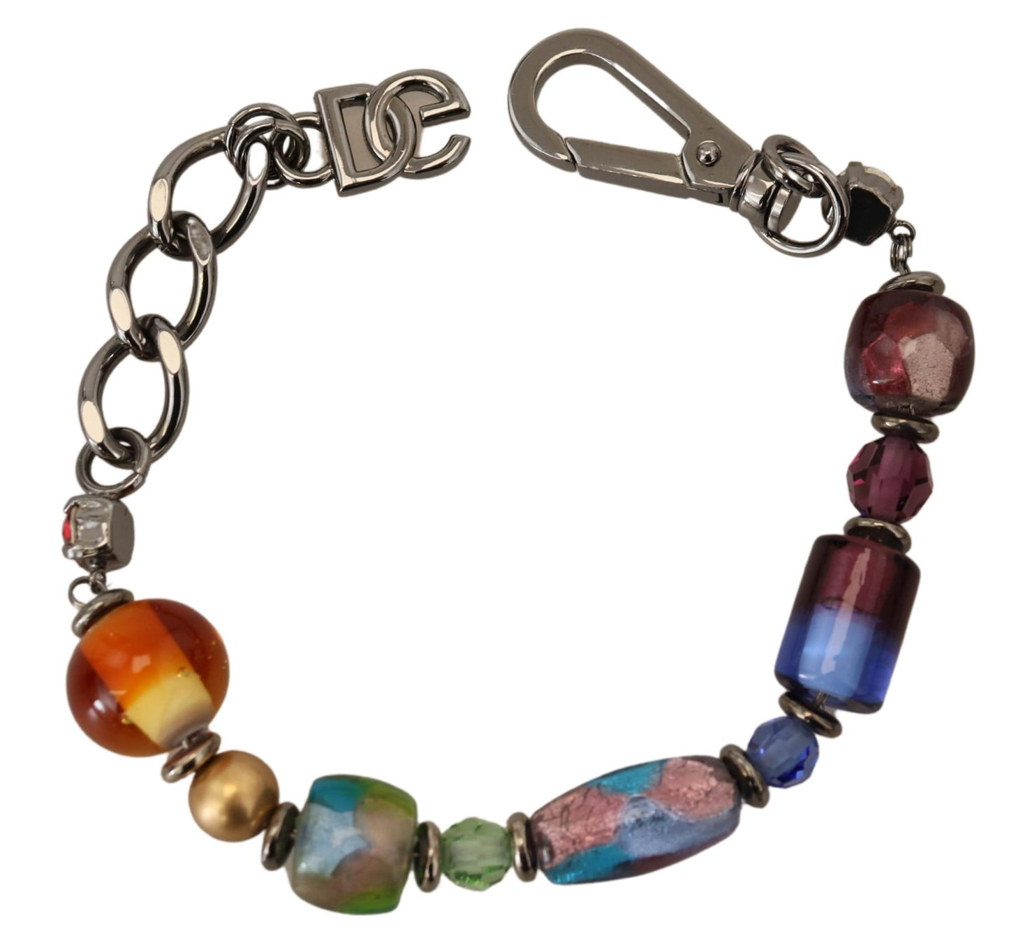 Bracelet chaîne en argent à perles multicolores Dolce &amp; Gabbana