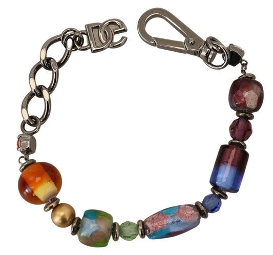 Bracelet chaîne en argent à perles multicolores Dolce &amp; Gabbana