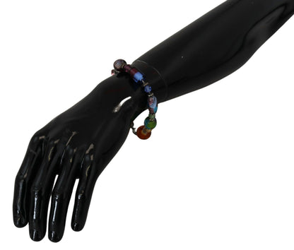 Bracelet chaîne en argent à perles multicolores Dolce &amp; Gabbana