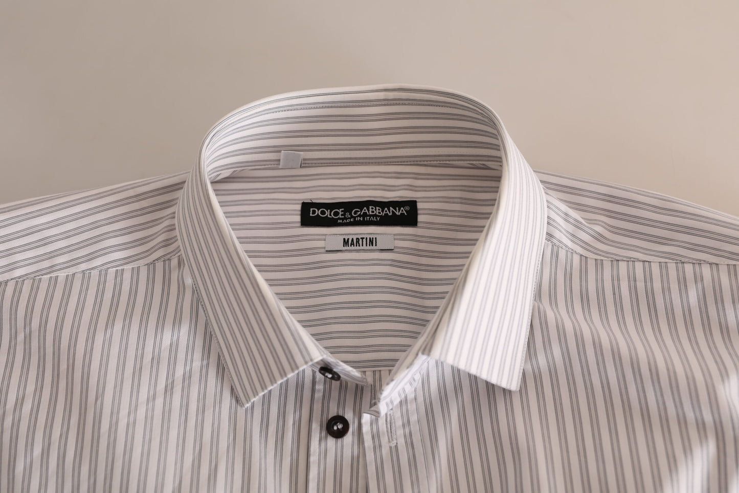 Dolce & Gabbana White MARTINI Cotton Stripe Dress Formal Shirt by Dolce & Gabbana