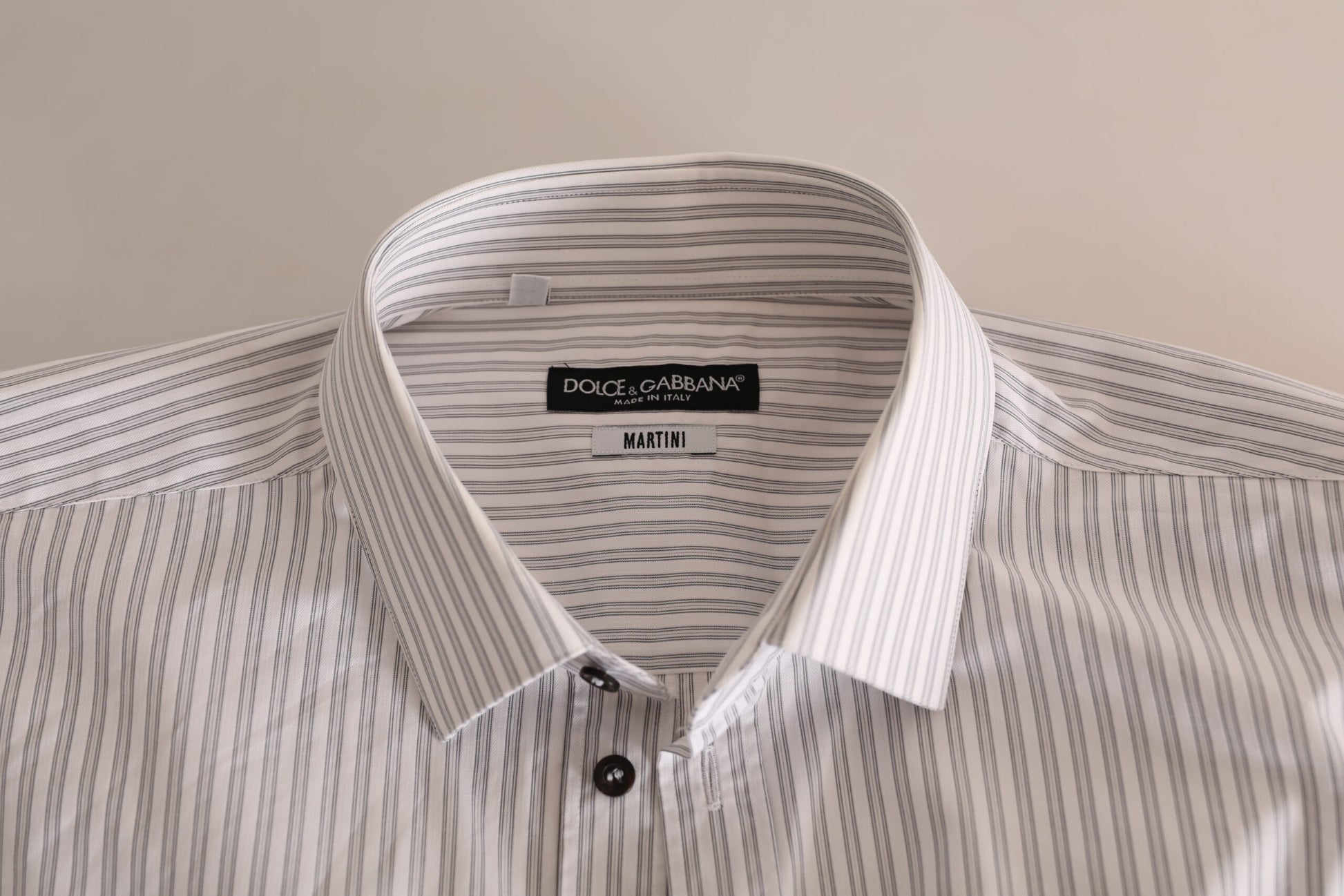 Dolce & Gabbana White MARTINI Cotton Stripe Dress Formal Shirt by Dolce & Gabbana