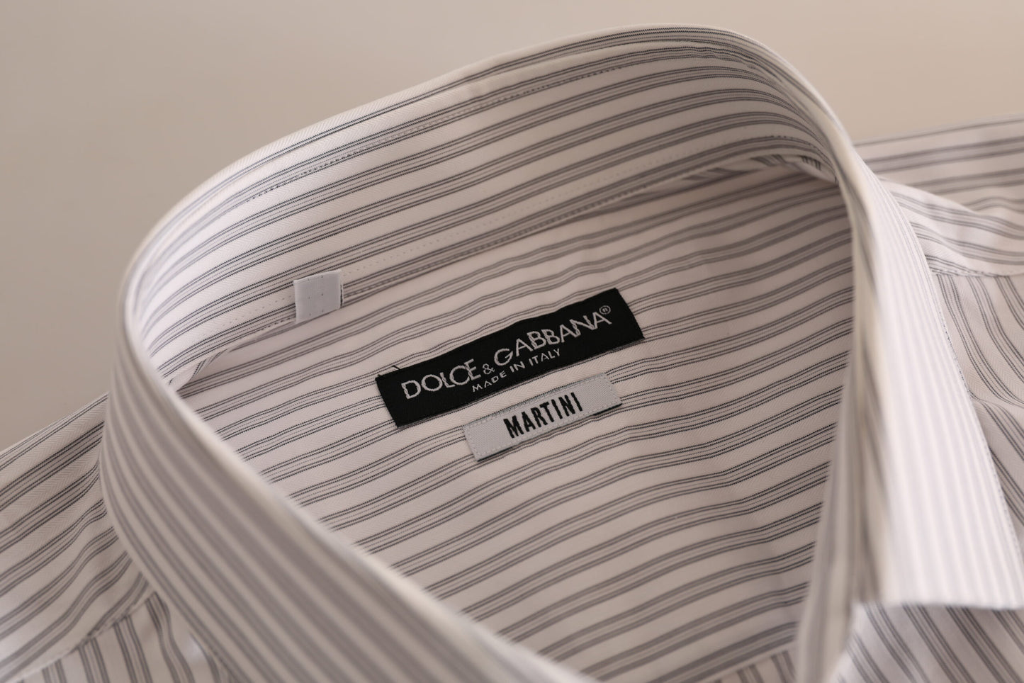 Dolce & Gabbana White MARTINI Cotton Stripe Dress Formal Shirt by Dolce & Gabbana