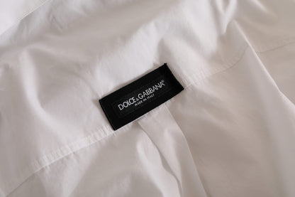 Dolce & Gabbana White Logo Cotton Casual Long Sleeves Shirt by Dolce & Gabbana