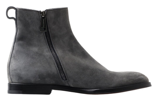 Bottines Chelsea élégantes en cuir gris Dolce &amp; Gabbana