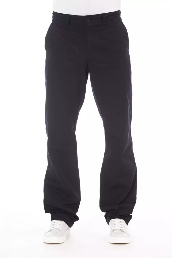 Alpha Studio Blue Cotton Men's Pant by Alpha Studio