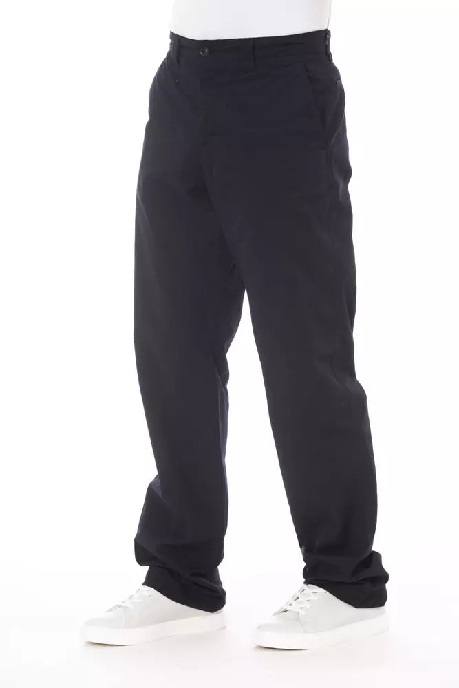 Alpha Studio Blue Cotton Men's Pant by Alpha Studio