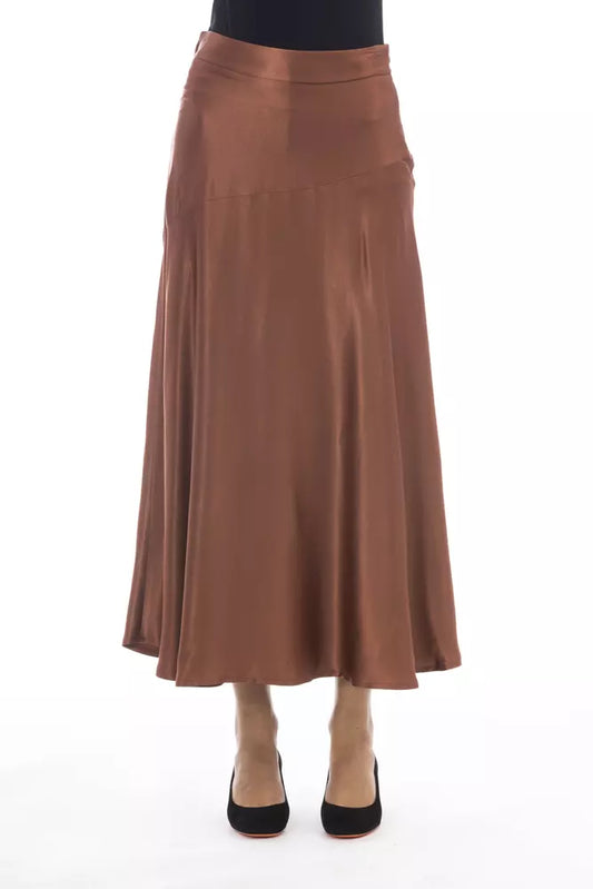 Jupe femme en viscose marron Alpha Studio