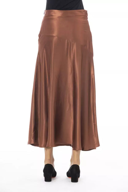 Jupe femme en viscose marron Alpha Studio