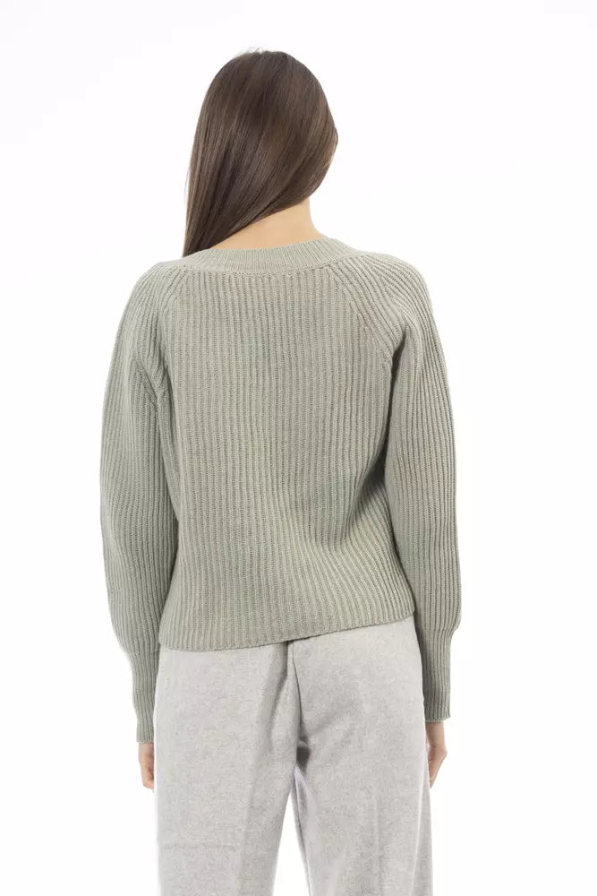 Alpha Studio Green Wool Women Sweater by Alpha Studio