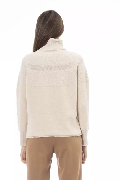 Alpha Studio Beige Wool Women Sweater by Alpha Studio
