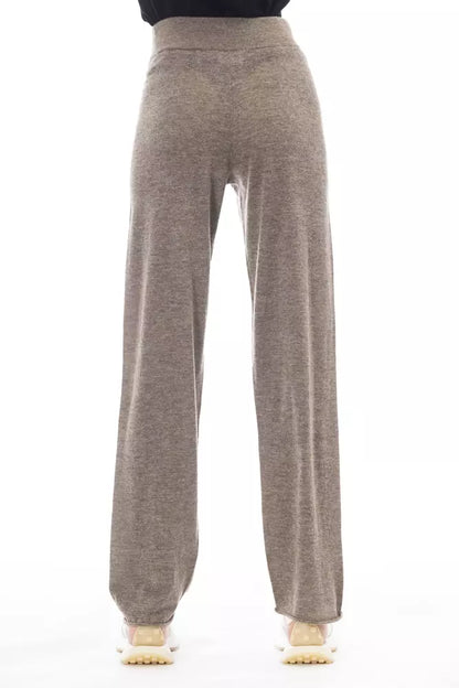 Alpha Studio Brown Wool Women Pant by Alpha Studio