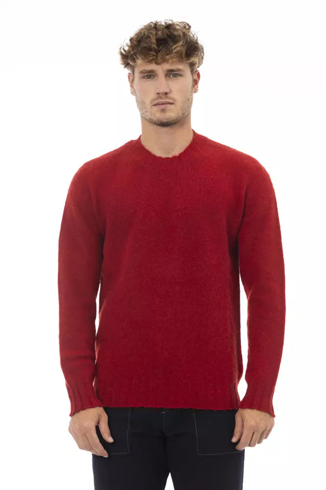 Alpha Studio Red Wool Men Sweater by Alpha Studio