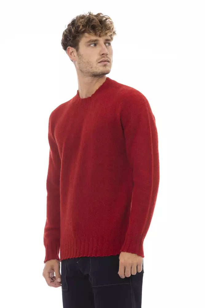 Alpha Studio Red Wool Men Sweater by Alpha Studio