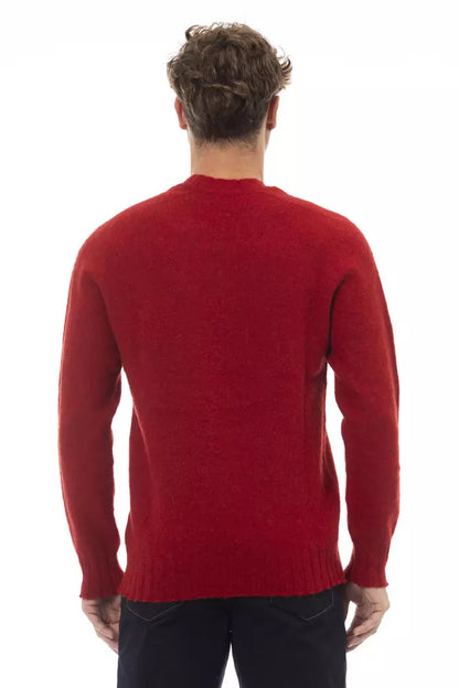 Alpha Studio Red Wool Men Sweater by Alpha Studio