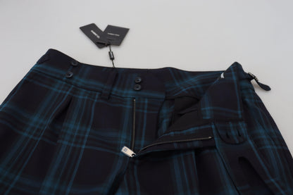 Dolce & Gabbana Blue Purple Plaid Wool Trousers Pants by Dolce & Gabbana