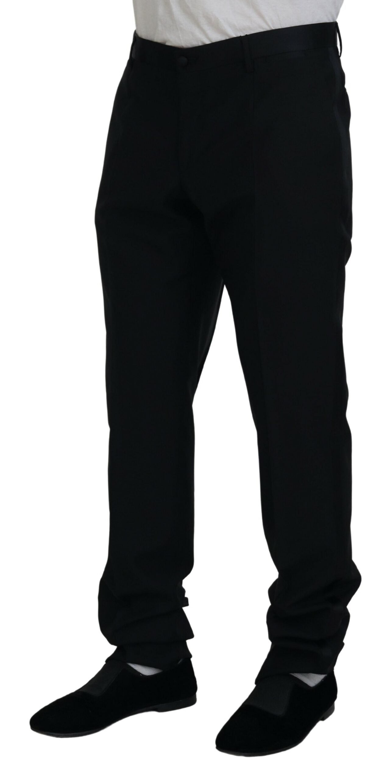 Dolce & Gabbana Black Dress Wool Silk Trouser Pants by Dolce & Gabbana