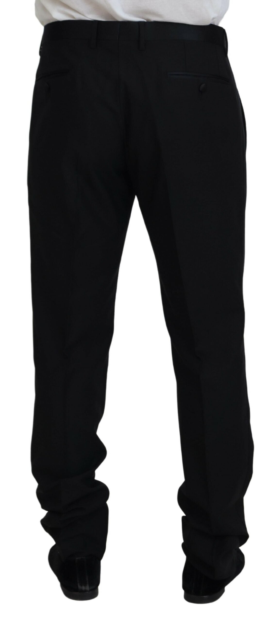 Dolce & Gabbana Black Dress Wool Silk Trouser Pants by Dolce & Gabbana