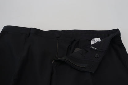 Dolce & Gabbana Black Dress Wool Silk Trouser Pants by Dolce & Gabbana