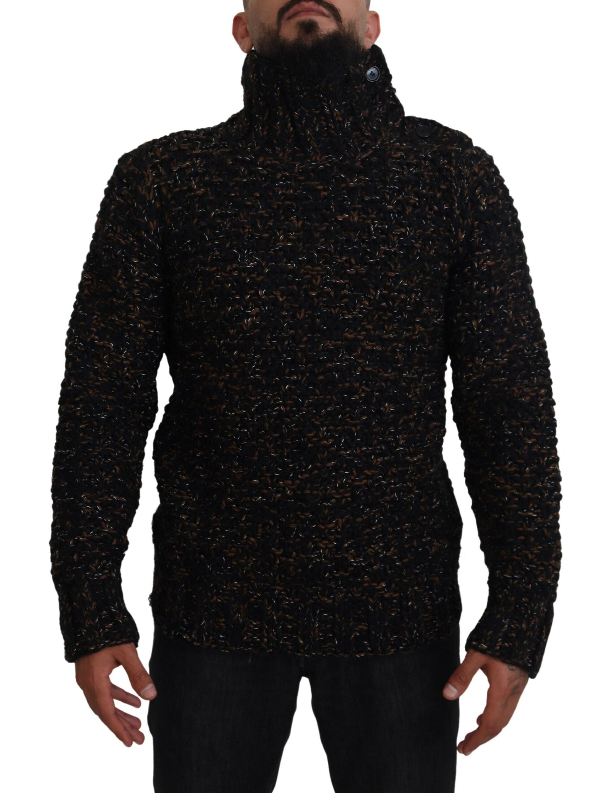 Dolce & Gabbana Brown Fatto A Mano Turtleneck Pullover Sweater by Dolce & Gabbana