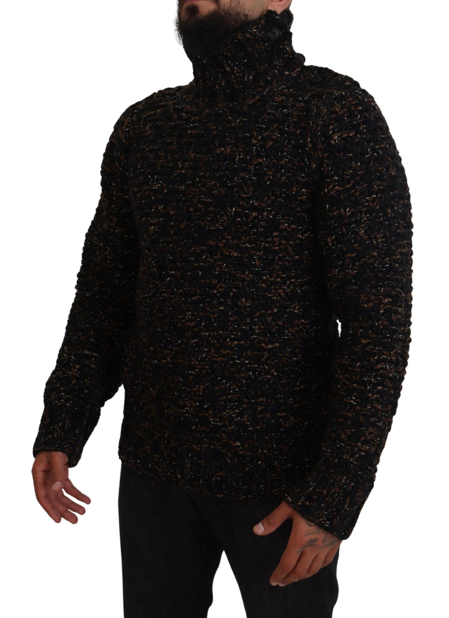 Dolce & Gabbana Brown Fatto A Mano Turtleneck Pullover Sweater by Dolce & Gabbana