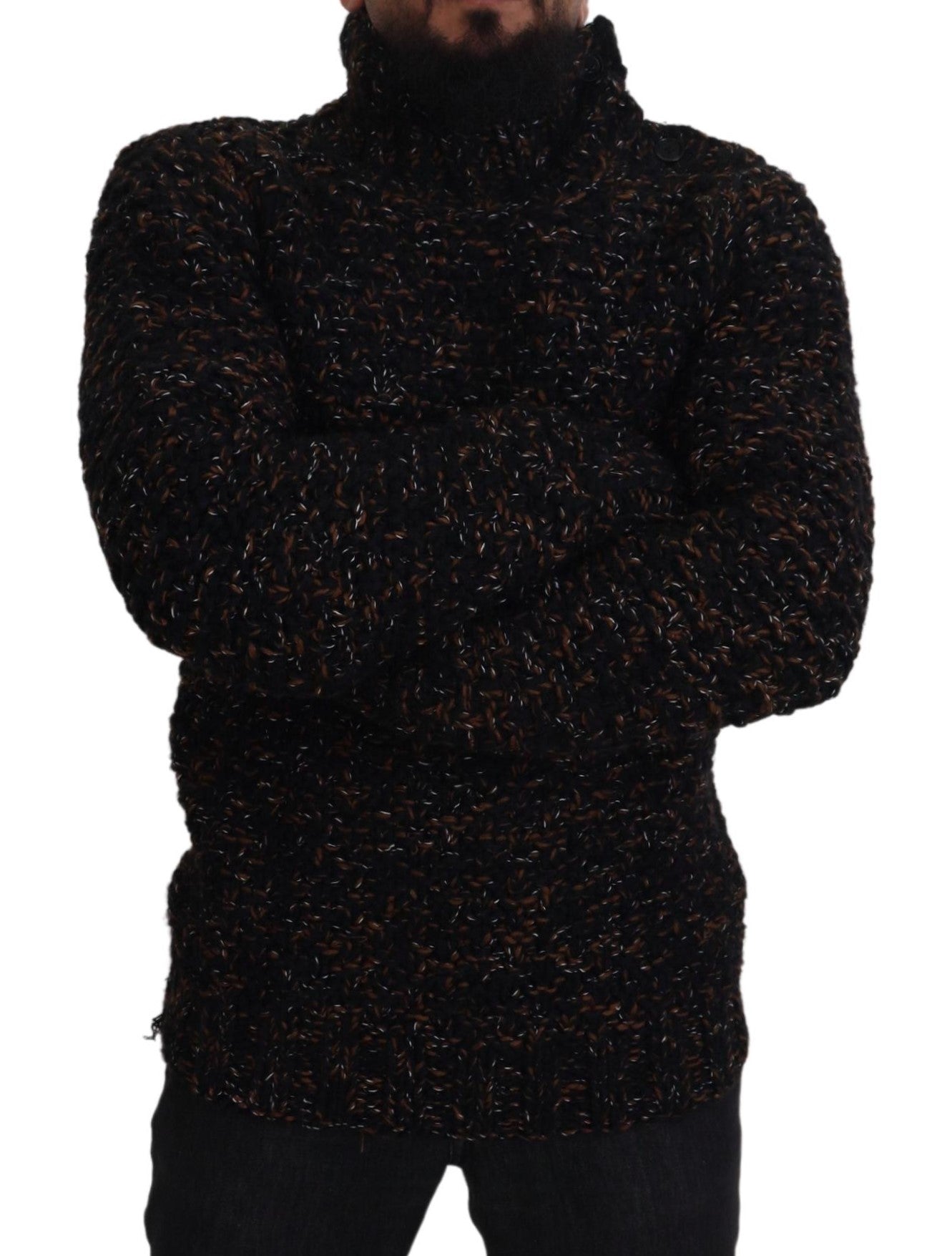 Dolce & Gabbana Brown Fatto A Mano Turtleneck Pullover Sweater by Dolce & Gabbana