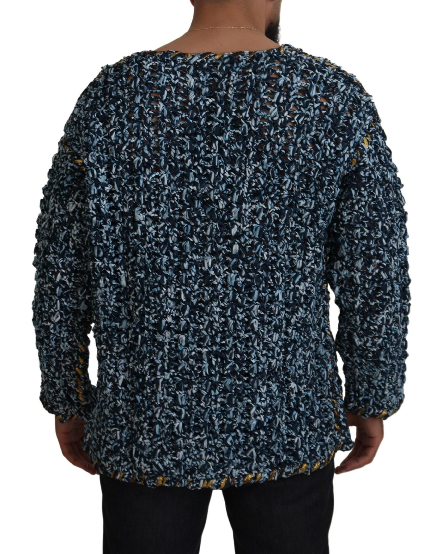 Dolce & Gabbana Blue Button Cardigan Fatto A Mano Sweater by Dolce & Gabbana
