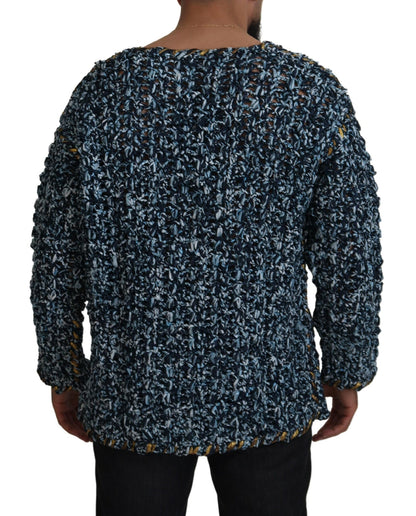 Dolce & Gabbana Blue Button Cardigan Fatto A Mano Sweater by Dolce & Gabbana