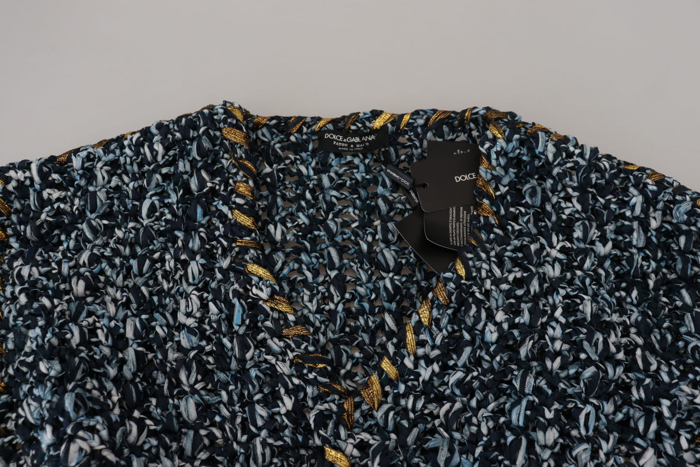 Dolce & Gabbana Blue Button Cardigan Fatto A Mano Sweater by Dolce & Gabbana