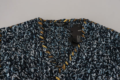 Dolce & Gabbana Blue Button Cardigan Fatto A Mano Sweater by Dolce & Gabbana