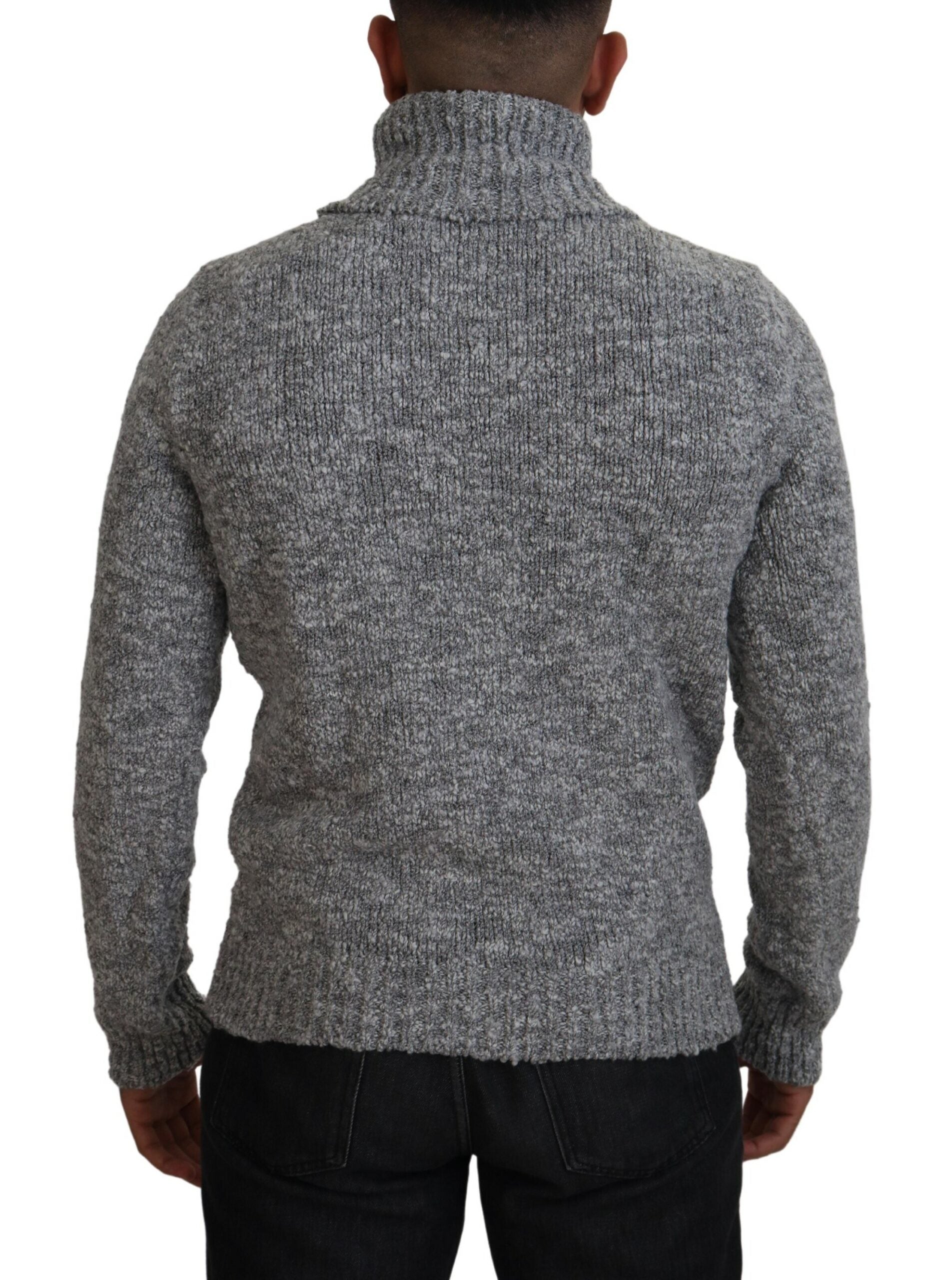 Dolce & Gabbana Gray Wool Knit Turtleneck Pullover Sweater by Dolce & Gabbana