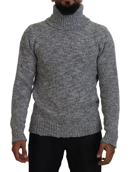 Dolce & Gabbana Gray Wool Knit Turtleneck Pullover Sweater by Dolce & Gabbana