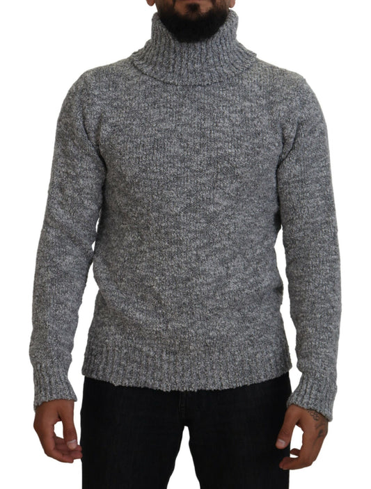 Dolce & Gabbana Gray Wool Knit Turtleneck Pullover Sweater by Dolce & Gabbana