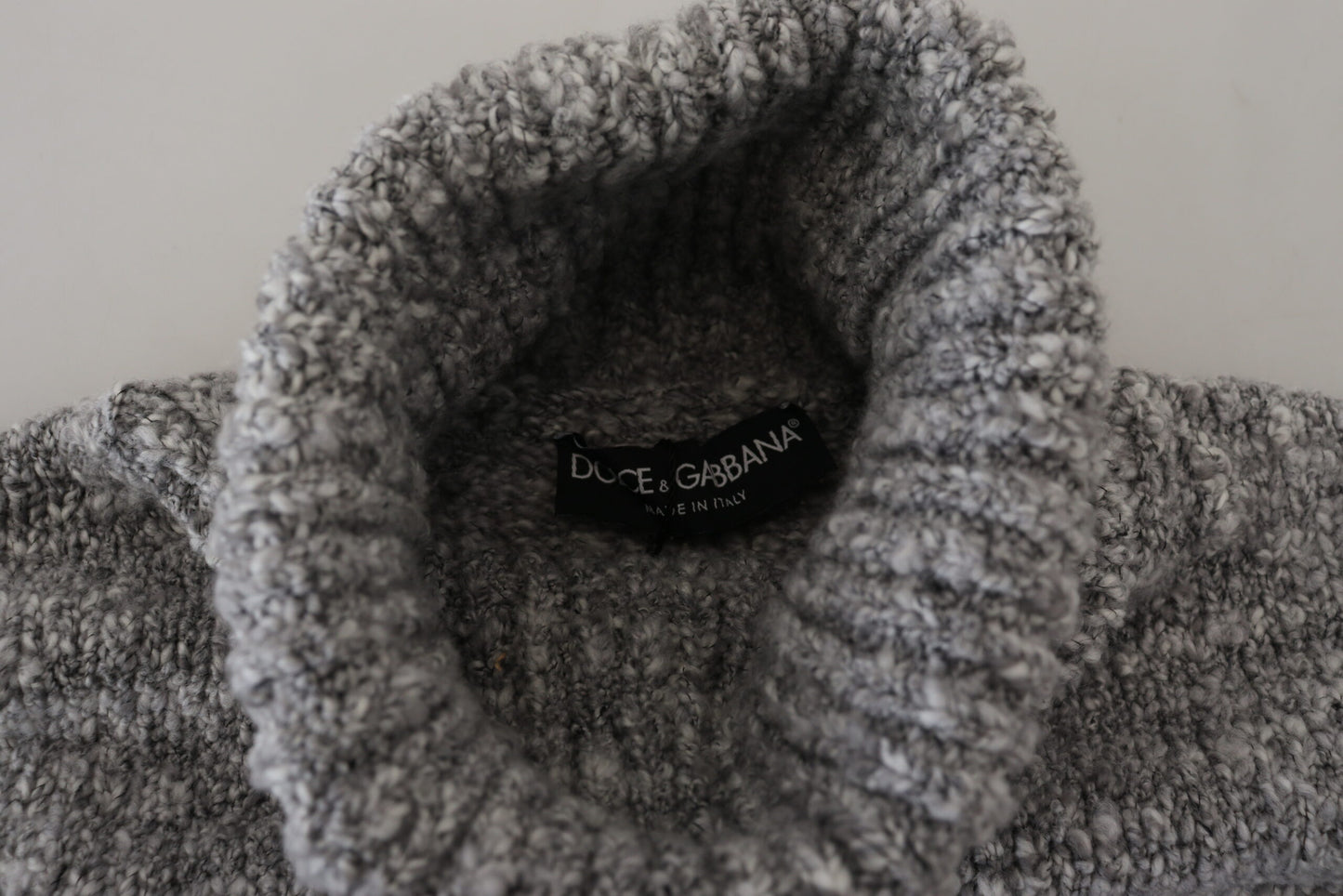 Dolce & Gabbana Gray Wool Knit Turtleneck Pullover Sweater by Dolce & Gabbana