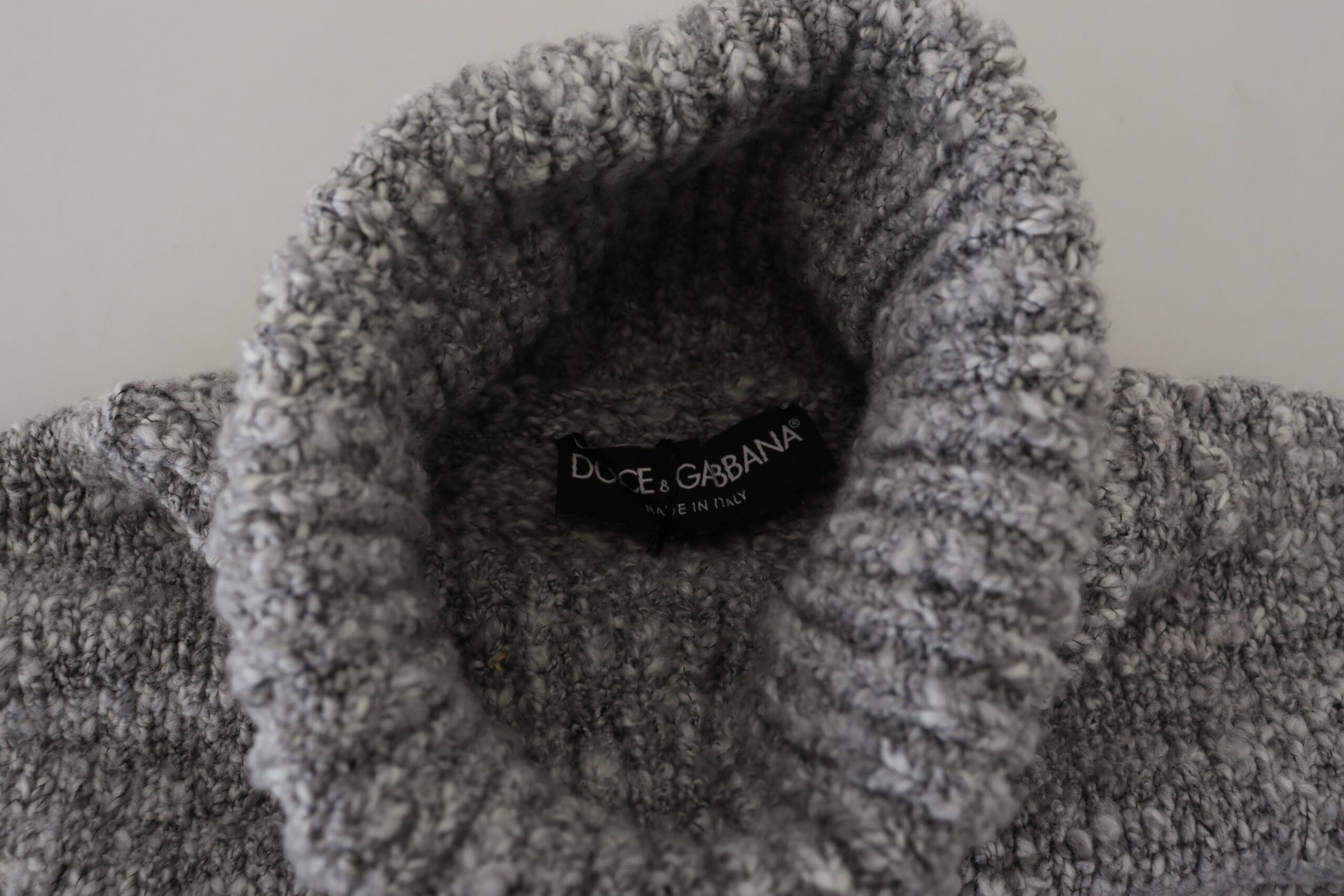 Dolce & Gabbana Gray Wool Knit Turtleneck Pullover Sweater by Dolce & Gabbana