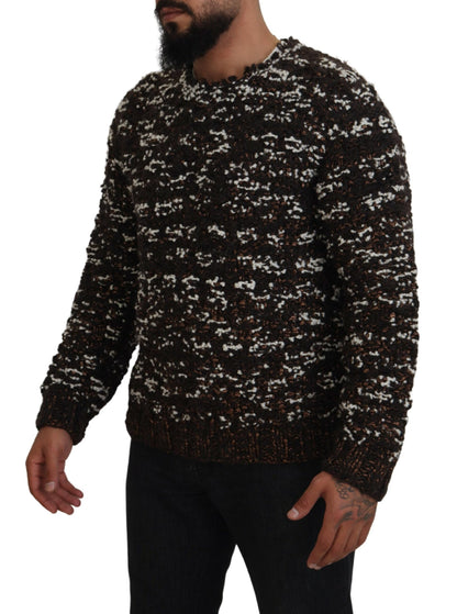 Dolce & Gabbana Brown Knitted Wool Fatto A Mano Sweater by Dolce & Gabbana