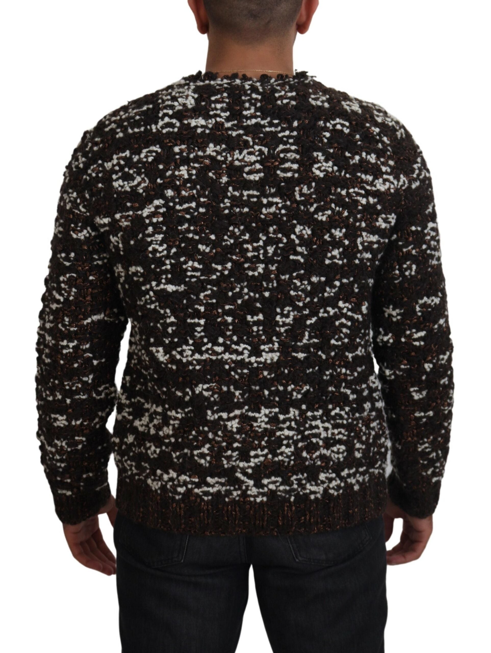 Dolce & Gabbana Brown Knitted Wool Fatto A Mano Sweater by Dolce & Gabbana