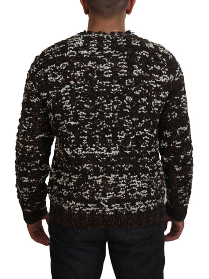 Dolce & Gabbana Brown Knitted Wool Fatto A Mano Sweater by Dolce & Gabbana
