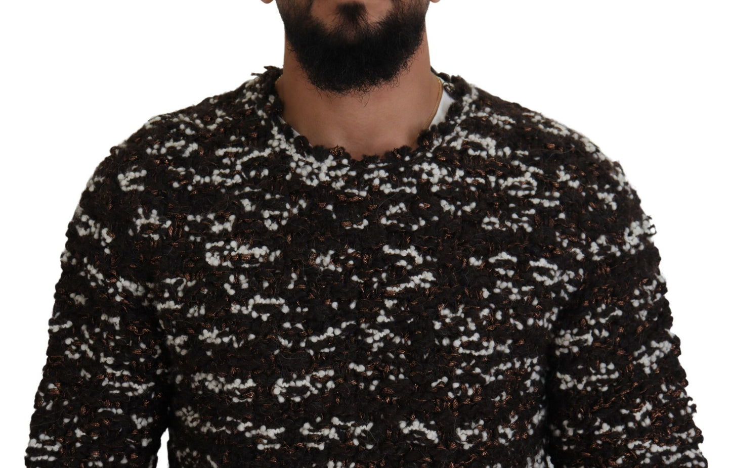 Dolce & Gabbana Brown Knitted Wool Fatto A Mano Sweater by Dolce & Gabbana