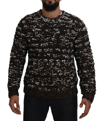 Dolce & Gabbana Brown Knitted Wool Fatto A Mano Sweater by Dolce & Gabbana